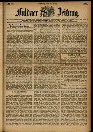 Ausgabe vom Dienstag, den 17. März 1885.