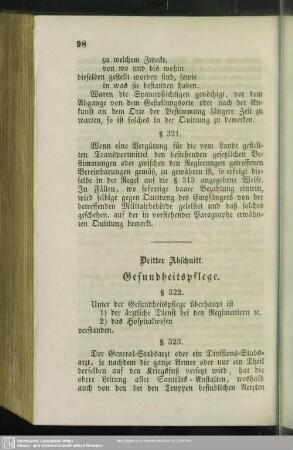 Dritter Abschnitt. Gesundheitspflege