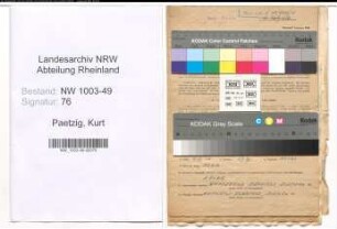 Entnazifizierung Kurt Paetzig , geb. 04.09.1891 (Kaufm.Angestellter)