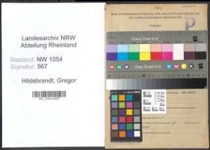 Entnazifizierung Gregor Hildebrandt , geb. 21.12.1903 (Steuersekretaer)
