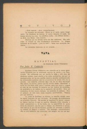 "Manantial" de Emiliana Cortéz Villanueva