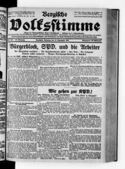 Bergische Volksstimme. 1917-1932