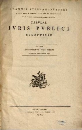 I. St. Putteri Tabulae iuris publici synopticae