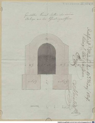 Nachlass von Leo von Klenze (1784-1864) - BSB Klenzeana, III.12 z. Kanal beim Schwabinger Tor in München und Entwurf zu einer dreischiffigen Basilika - BSB Klenzeana III.12 z