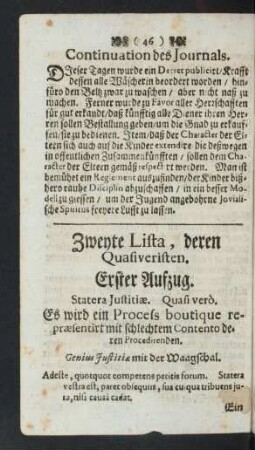 Zweyte Lista, deren Quasiveristen