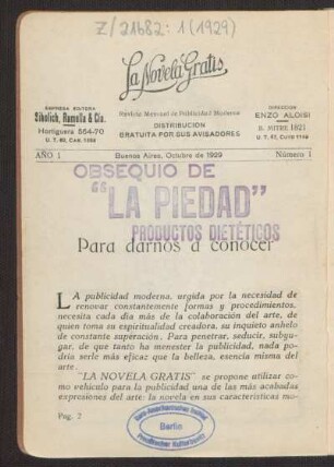 1929000100: La botica del pueblo : novela breve