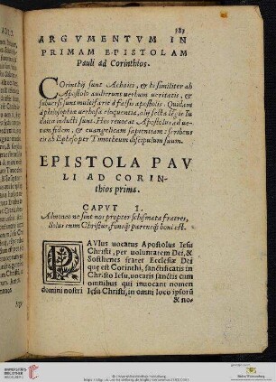 Epistola Pauli Ad Corinthios prima