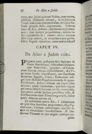 Caput IV. De Afino a Judæis culto.