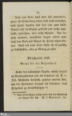 Abschnitt XIII. Sorge für die Gesundheit