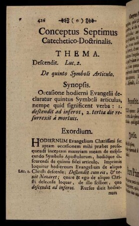 426-438, Conceptus Septimus Catechetico-Doctrinalis. - Quaestiones Catechisticae.