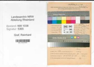 Entnazifizierung Reinhard Graf , geb. 17.08.1905 (Kaufmaennischer Angestellter)