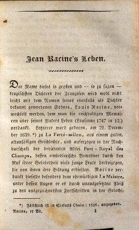 Racine's sämmtliche Schauspiele, 1. Racine's Leben. Phädra