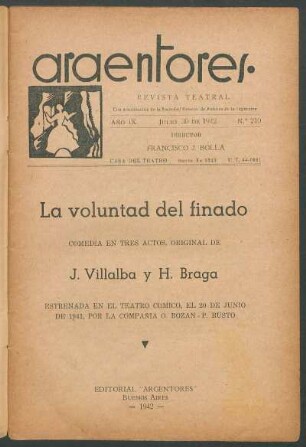 1942021000: La voluntad del finado : [comedia en tres actos]