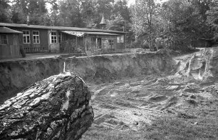 Baubeginn für den Neubau des Waldheims "Gustav-Jacob-Hütte" des Evangelischen Gemeindedienstes an der Linkenheimer Allee.