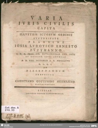 Varia Iuris Civilis Capita