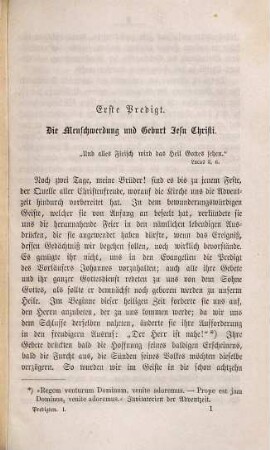 Predigten über den Heiland und die allerseligste Jungfrau, 1