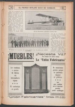 El primer biplano ruso de combate