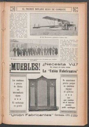 El primer biplano ruso de combate