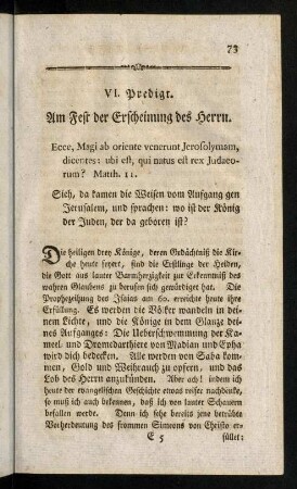 73-88, Auf das Fest der Erscheinung des Herrn.
