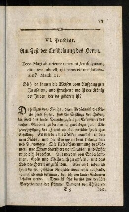 73-88, Auf das Fest der Erscheinung des Herrn.