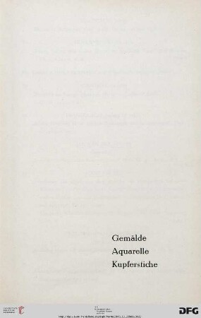 Gemälde – Aquarelle – Kupferstiche (Nr. 86-121)
