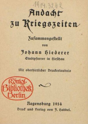 Andacht zu Kriegszeiten