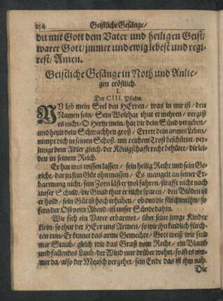 Geistliche Gesänge in Noth und Anliegen tröstlich.