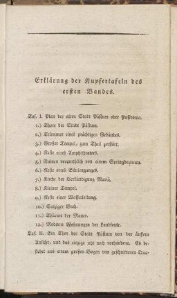 Erklärung der Kupfertafeln des ersten Bandes.