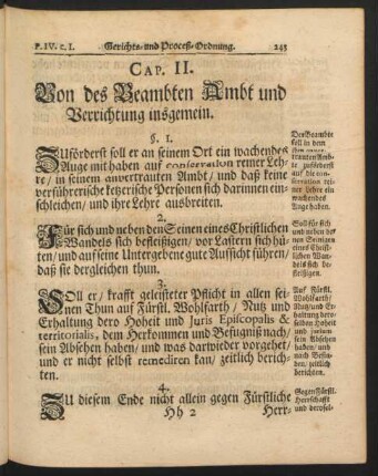 Cap. II. Von des Beambten Ambt und Verrichtung insgemein