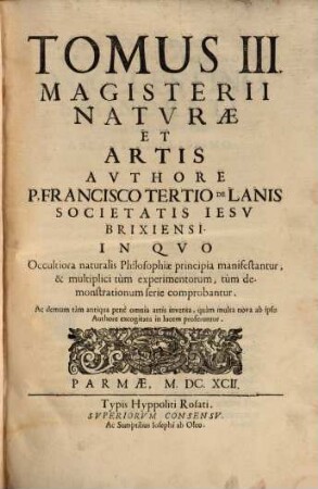 Magisterium naturae et artis, 3