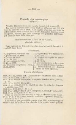 Formule des catastrophes (calculs).