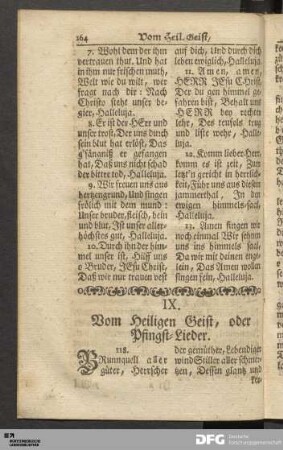 IX. Vom Heiligen Geist, oder Pfingst-Lieder.