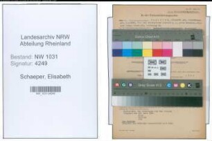 Entnazifizierung Elisabeth Schaeper , geb. 03.01.1895 ()