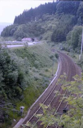 Triberg: Schwarzwaldbahn, Strecke vor dem Sommerautunnel