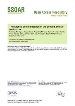 Therapeutic communication in the context of male healthcare