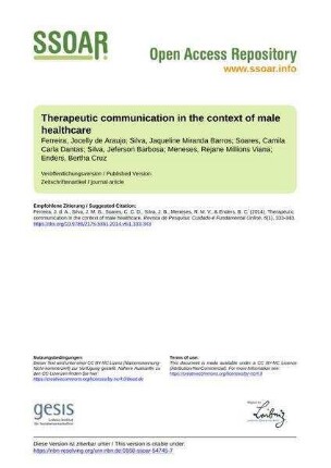 Therapeutic communication in the context of male healthcare