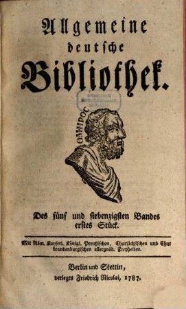 Allgemeine deutsche Bibliothek. 75. 1787