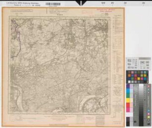 Katasteramt Bochum  Kreis Bochum, Meßtischblatt Witten 4510, Farbige Einzeichnung mit Namensliste