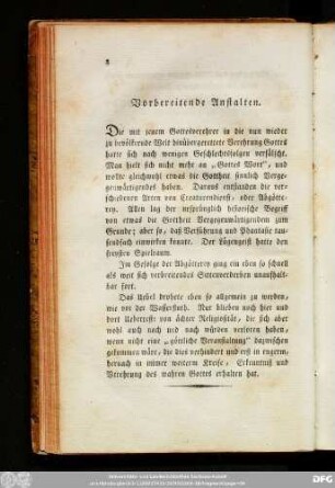 [A.] Vorbereitende Anstalten.