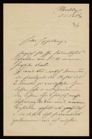 37: Brief von Fritz André an Gottlieb Planck, Marburg, 1.12.1904 [?]