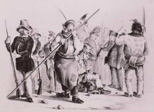 Dresden. Scenen aus den Dresdner Mai-Ereignissen 1849: Bewaffnete