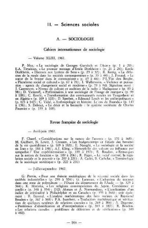 268-270, 2. Sciences sociales