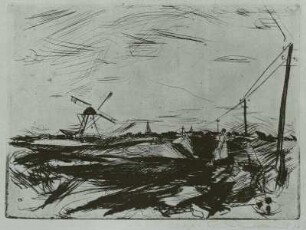 Landschaft mit Windmühle