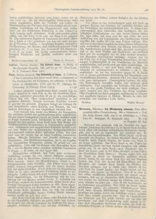 485-486 [Rezension] Lester, Charles Stanley, The historic Jesus