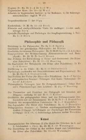 23-26, Philosophie und Pädagogik – Philologie