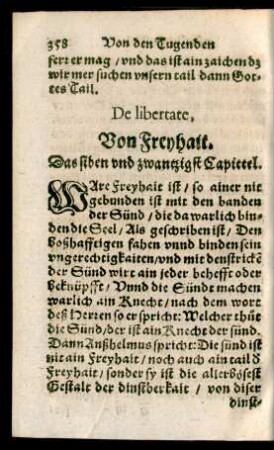 De libertate, Von Freyhait. Das siben und zwantzigst Capittel.
