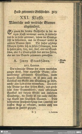 XXI. Klasse. Männliche und weibliche Blumen abgesondert