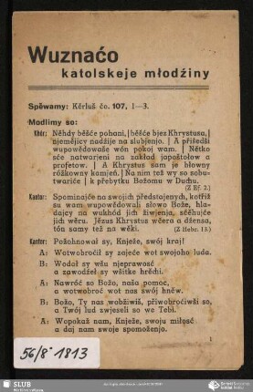Wuznaćo katolskeje młodźiny