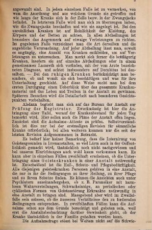 Die Revision der Irrenanstalten durch die Kreisphysiker : [Kopft.]