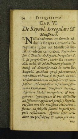 Cap. VI. De Republ. Irregulari & Monstrosâ.